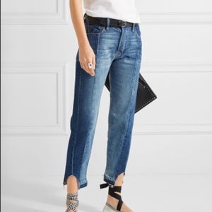 Women's Two-Tone Blue Straight-Leg Jeans